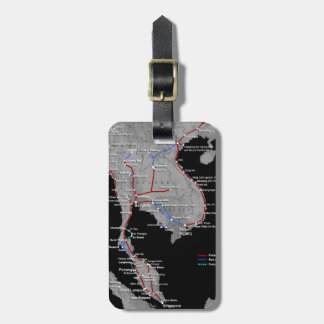 South East Asia train map luggage label