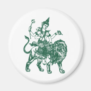 SOUTH EAST ASIAN SITTING BUDDHA ON LION MAGNET