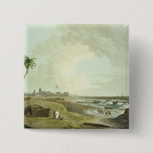 South East View of Fort St. George, Madras, plate 15 Cm Square Badge