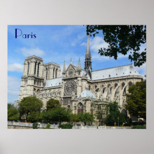 South Facade, Notre Dame Cathedral, Paris, France Poster