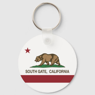 South Gate California Republic Flag Key Ring