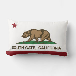 South Gate California Republic Flag Lumbar Cushion