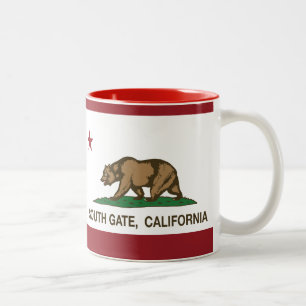 South Gate California Republic Flag Two-Tone Coffee Mug