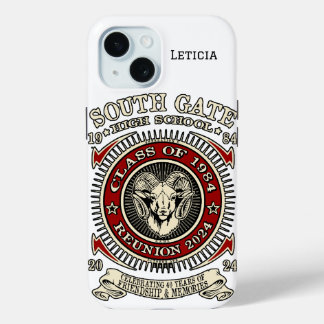 South Gate High School Rams iPhone Case with Name