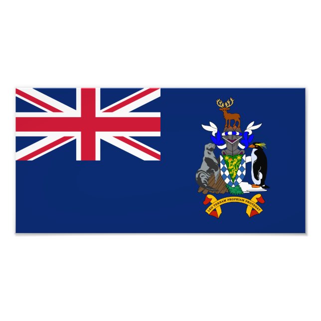 South Georgia and the South Sandwich Islands Flag Photo Print (Front)