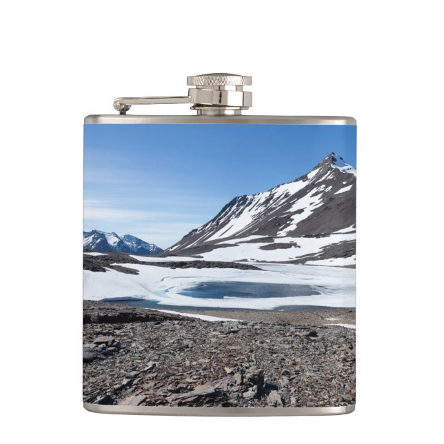 South Georgia Landscape Hip Flask (Front)