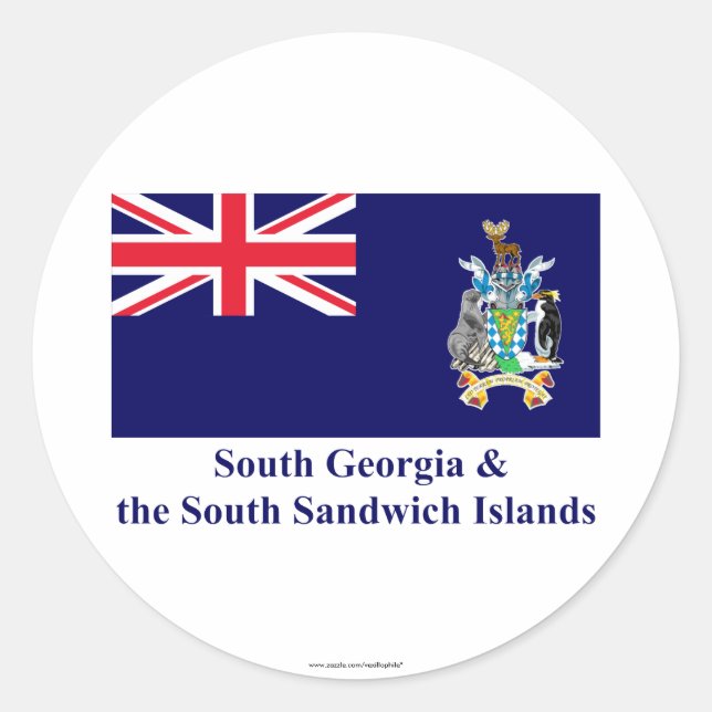 South Georgia & the South Sandwich Islands Flag Classic Round Sticker (Front)