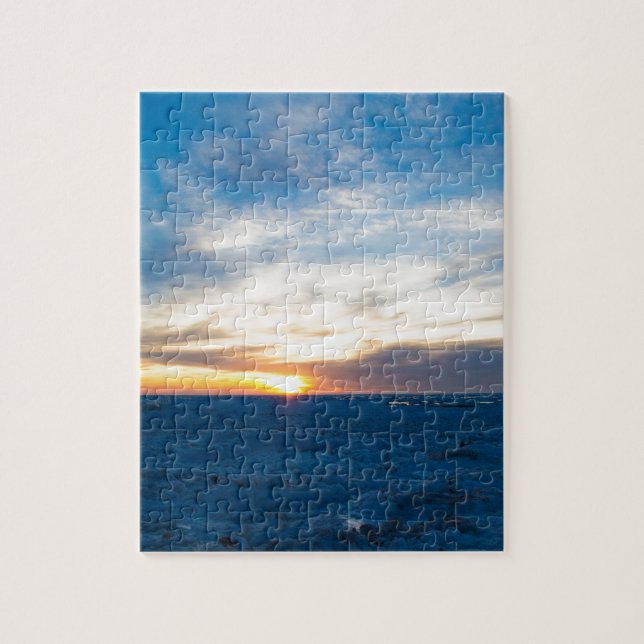 South Haven Lighthouse Frozen Lake Michigan Jigsaw Puzzle (Vertical)