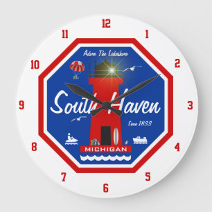 South Haven Lighthouse Large Clock