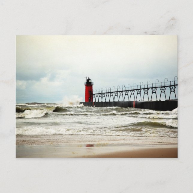South Haven Michigan Lighthouse Postcard (Front)