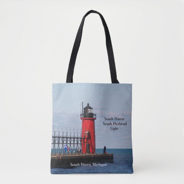 South Haven South Pierhead Light all over tote bag (Front)