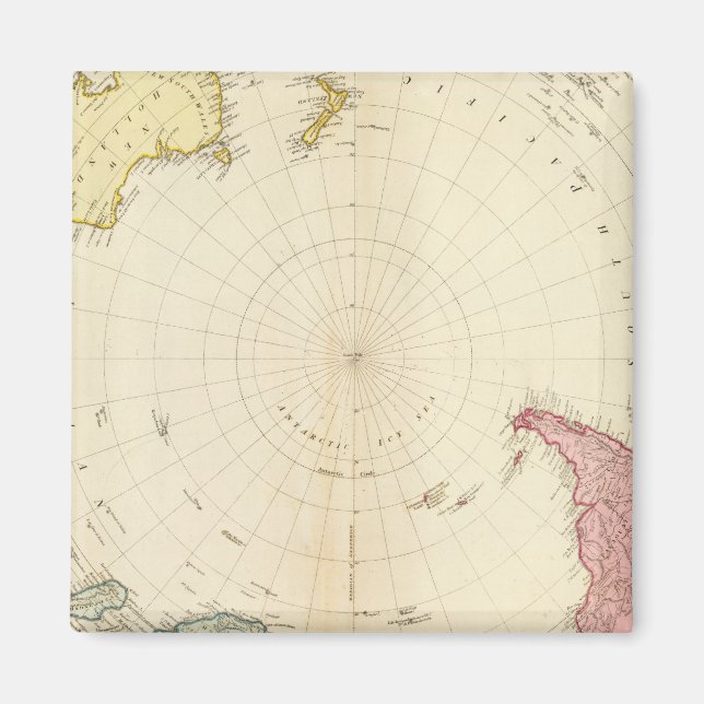 South Hemisphere map Magnet (Front)