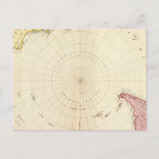 South Hemisphere map Postcard (Front)