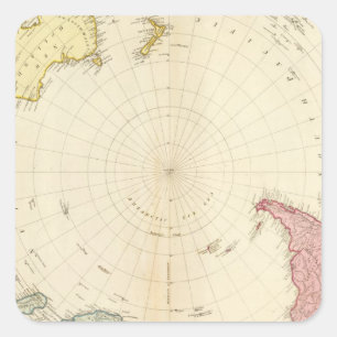 South Hemisphere map Square Sticker