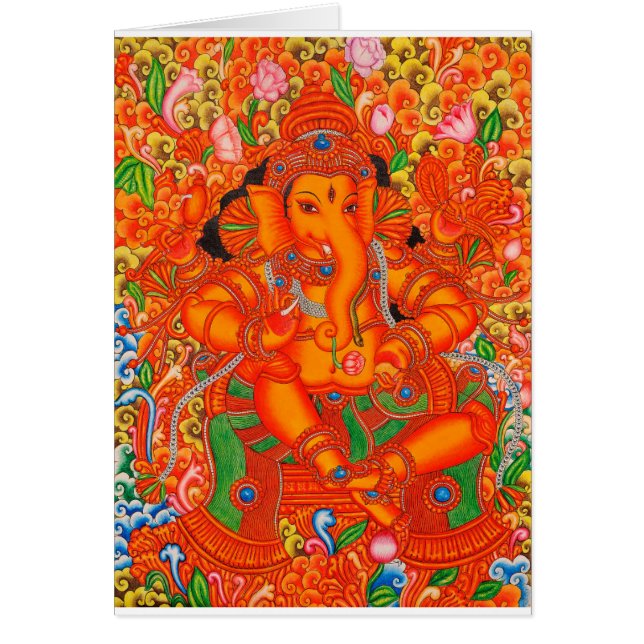 SOUTH INDIAN LORD GANESH TANJORE PAINTING (Front)