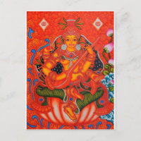 SOUTH INDIAN TANJORE SARASWATI PAINTING