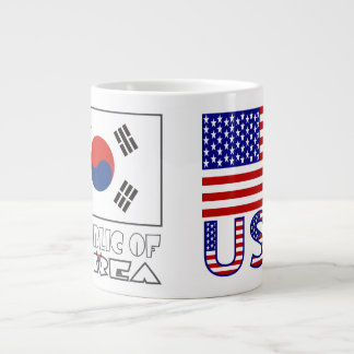 South Korea and USA Flags Large Coffee Mug