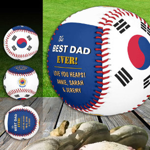 South Korea Best Dad, patriotic, Korean Flag Baseball