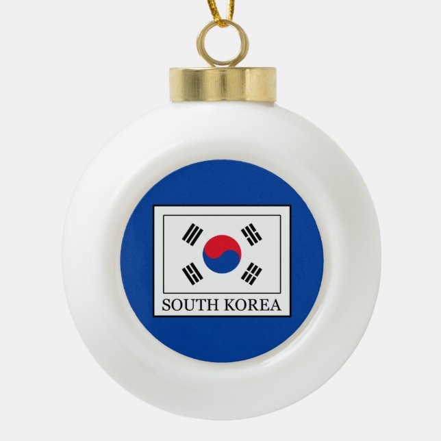 South Korea Ceramic Ball Christmas Ornament (Front)