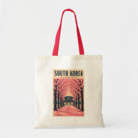 South Korea Cherry Blossom Illustration Travel Art