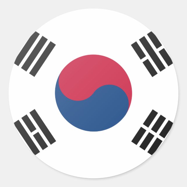 South Korea Classic Round Sticker (Front)