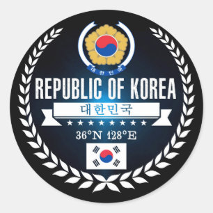 South Korea Classic Round Sticker