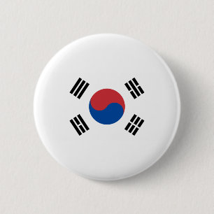 South Korea Flag 6 Cm Round Badge