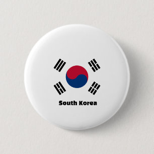 South Korea Flag 6 Cm Round Badge