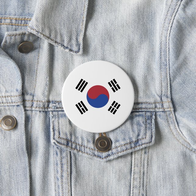 South Korea flag 7.5 Cm Round Badge (In Situ)