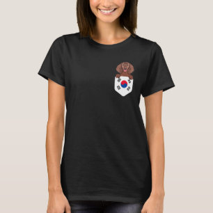 South Korea Flag American Water Spaniel Dog In Poc T-Shirt