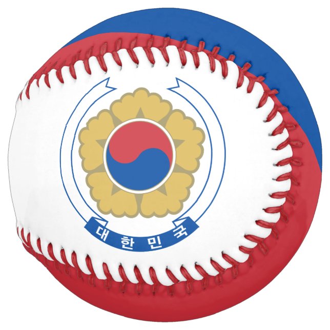 South Korea Flag and Coat of Arms Patriotic Softball (Back Left)