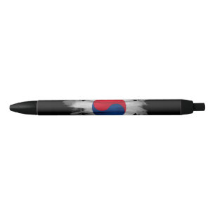 South Korea flag brush stroke, national flag Black Ink Pen