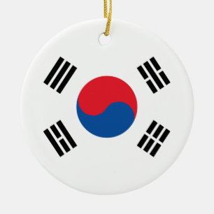 South Korea Flag Ceramic Ornament