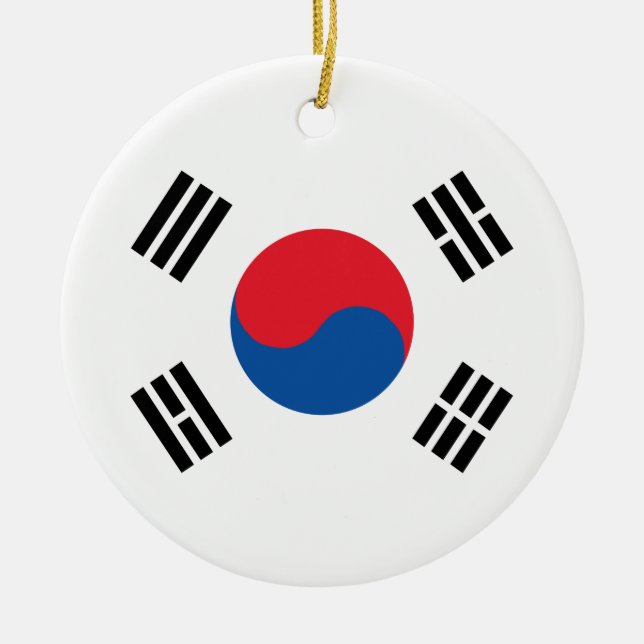 South Korea Flag Ceramic Ornament (Front)