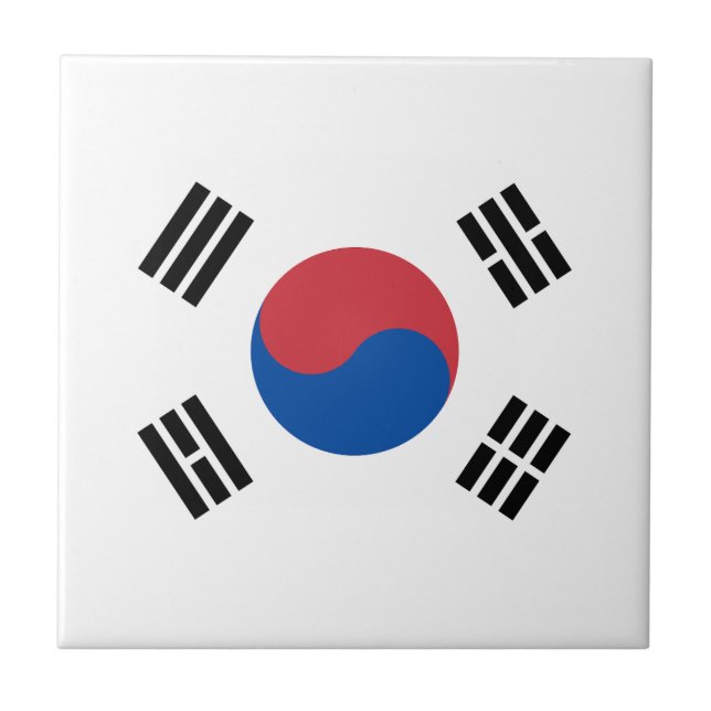 South Korea Flag Ceramic Tile (Front)