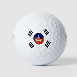 South Korea Flag Christmas: Merry Christmas Wishes Golf Balls