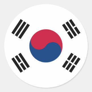 South Korea Flag Classic Round Sticker