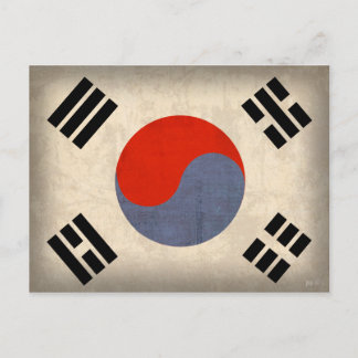 South Korea Flag Distressed Postcards