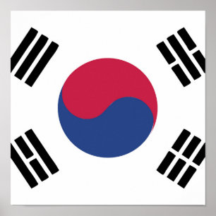 South Korea Flag Emblem Poster