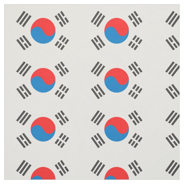 South Korea Flag Fabric (Swatch)