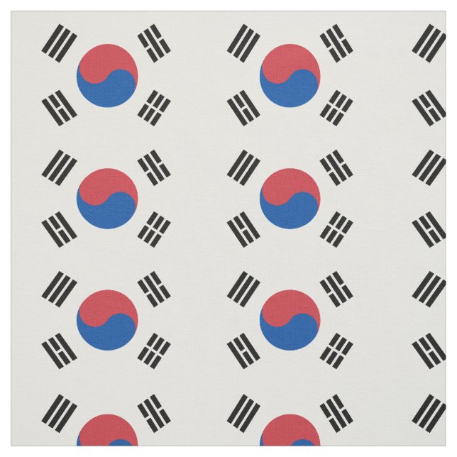 South Korea Flag Fabric (Swatch)
