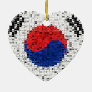 South Korea Flag glitter ornament