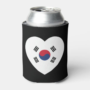 South Korea Flag Heart Can Cooler