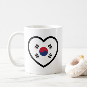 South Korea Flag Heart Coffee Mug