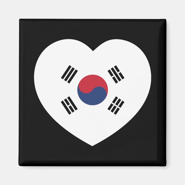South Korea Flag Heart Magnet (Front)