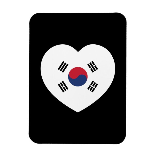 South Korea Flag Heart Magnet (Vertical)