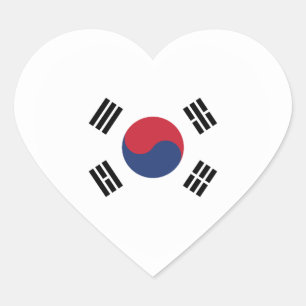 South Korea Flag Heart Sticker