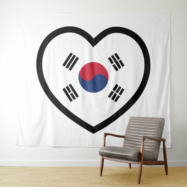 South Korea Flag Heart Tapestry (In Situ (Horizontal))
