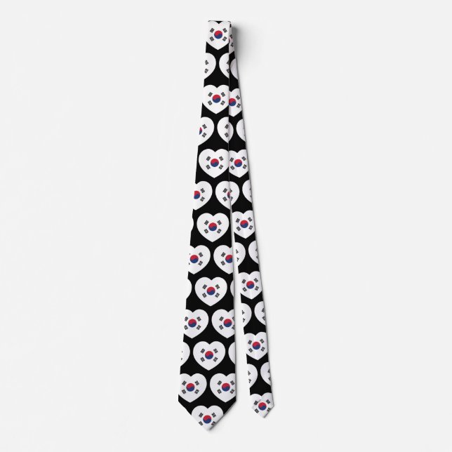 South Korea Flag Heart Tie (Front)