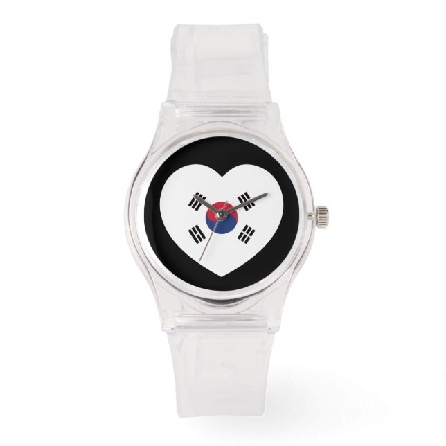 South Korea Flag Heart Watch (Front)
